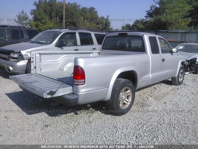 1D7HL12X63S307911 - 2003 DODGE DAKOTA SXT SILVER photo 4