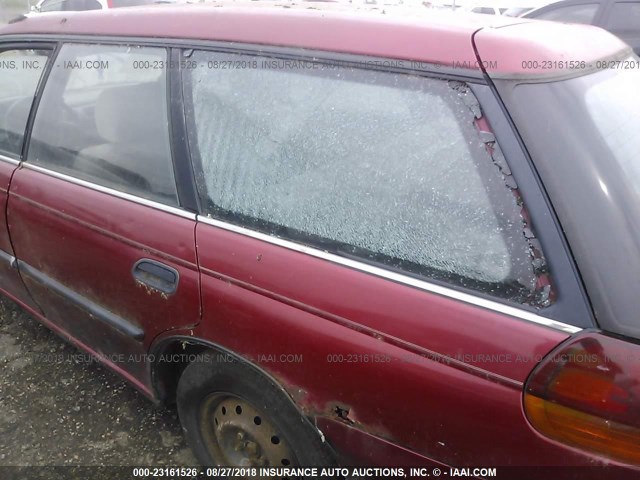 4S3BK4251T7309295 - 1996 SUBARU LEGACY BRIGHTON RED photo 6