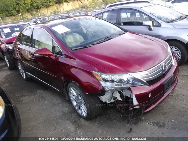 JTHBB1BA7A2000323 - 2010 LEXUS HS 250H RED photo 1