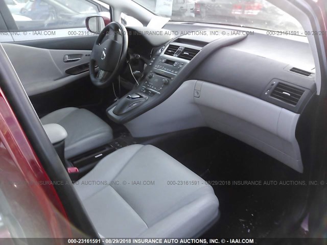 JTHBB1BA7A2000323 - 2010 LEXUS HS 250H RED photo 5