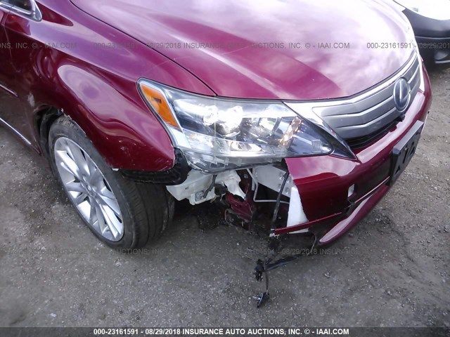 JTHBB1BA7A2000323 - 2010 LEXUS HS 250H RED photo 6