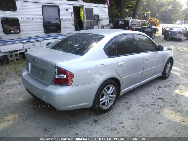 4S3BL616557211053 - 2005 SUBARU LEGACY 2.5I SILVER photo 4