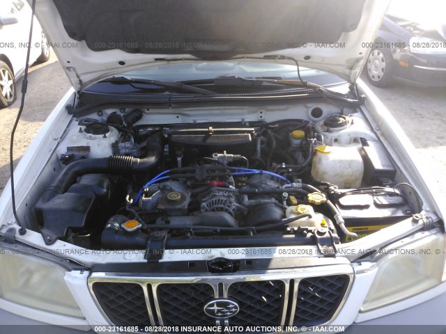 JF1SF65652H706625 - 2002 SUBARU FORESTER S WHITE photo 10
