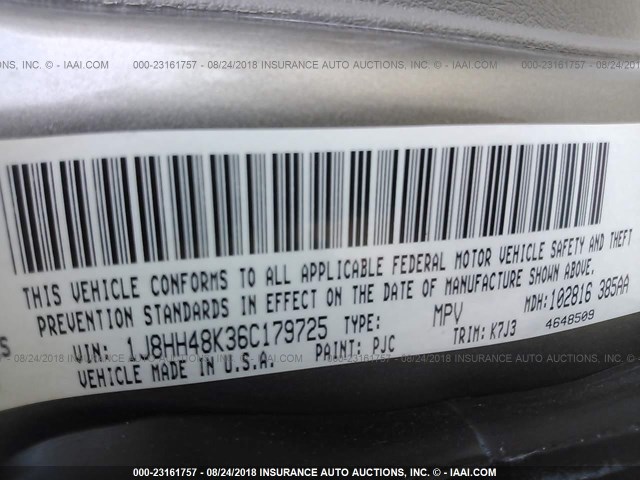 1J8HH48K36C179725 - 2006 JEEP COMMANDER Qızıl foto 9