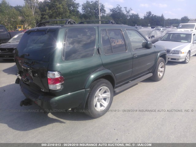 JN8DR09Y32W711857 - 2002 NISSAN PATHFINDER LE/SE GREEN photo 4