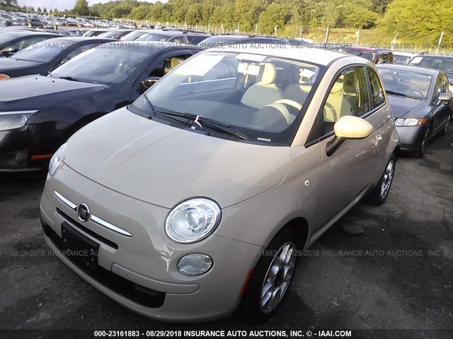 3C3CFFAR4CT209927 - 2012 FIAT 500 POP BEIGE photo 2