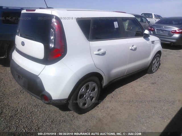 KNDJN2A22E7017849 - 2014 KIA SOUL WHITE photo 4