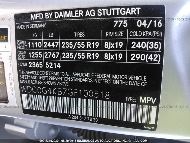 WDC0G4KB7GF100518 - 2016 MERCEDES-BENZ GLC 300 4MATIC SILVER photo 9