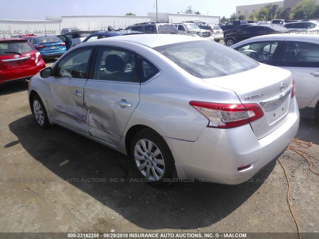 3N1AB7AP6FY352777 - 2015 NISSAN SENTRA S/SV/SR/SL SILVER photo 3