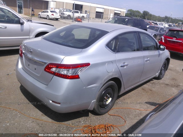 3N1AB7AP6FY352777 - 2015 NISSAN SENTRA S/SV/SR/SL SILVER photo 4