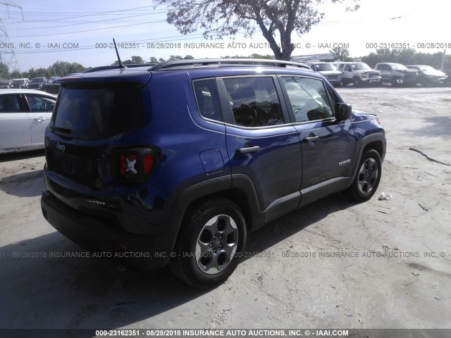 ZACCJAAB2HPF15975 - 2017 JEEP RENEGADE SPORT Կապույտ լուսանկար 4