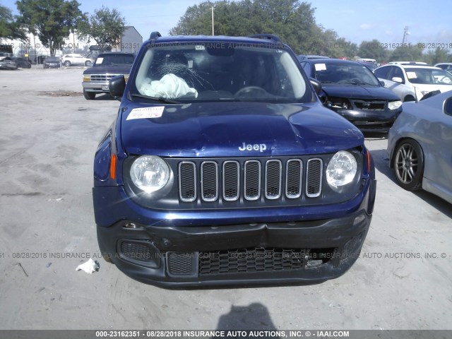 ZACCJAAB2HPF15975 - 2017 JEEP RENEGADE SPORT Կապույտ լուսանկար 6