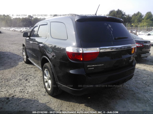 1C4RDJDGXDC693866 - 2013 DODGE DURANGO CREW BLACK photo 3