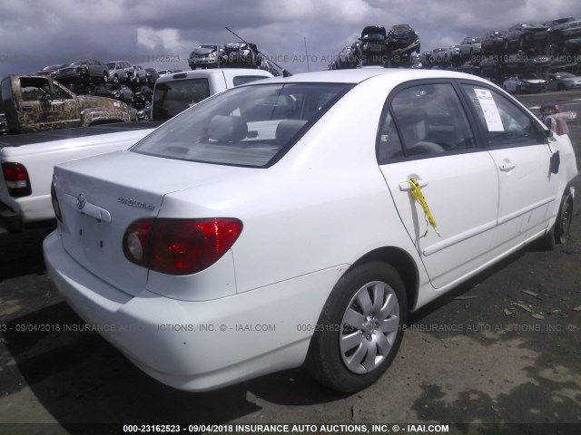 JTDBR32E942029533 - 2004 TOYOTA COROLLA CE/LE WHITE photo 4