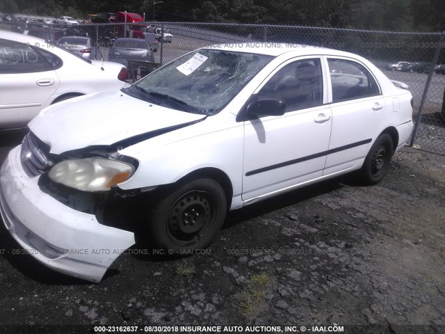 JTDBR32E640052201 - 2004 TOYOTA COROLLA CE/LE WHITE photo 2