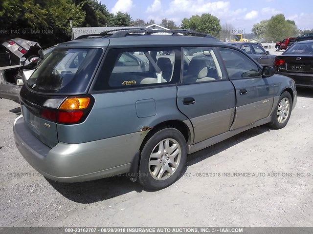 4S3BH665517641807 - 2001 SUBARU LEGACY OUTBACK GREEN photo 4