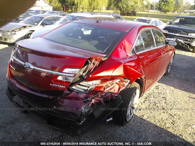 1FAHP2F8XDG232888 - 2013 FORD TAURUS LIMITED RED photo 4