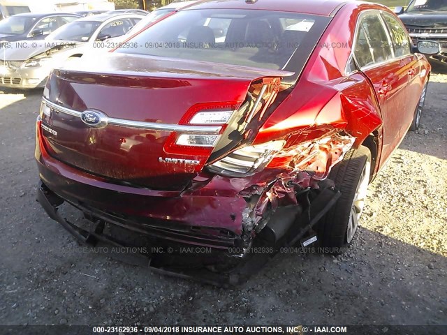 1FAHP2F8XDG232888 - 2013 FORD TAURUS LIMITED RED photo 6