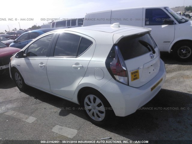 JTDKDTB38F1576248 - 2015 TOYOTA PRIUS C WHITE photo 3