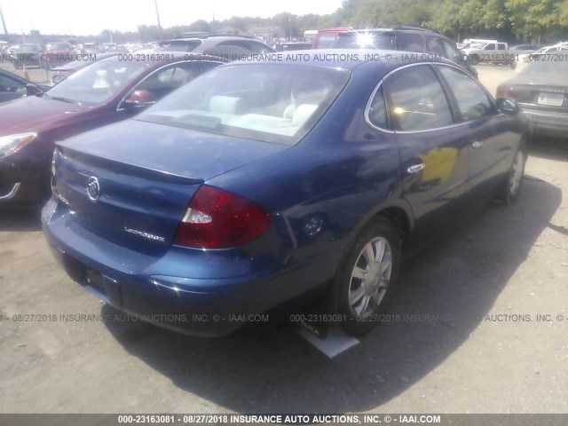 2G4WC532751292359 - 2005 BUICK LACROSSE CX BLUE photo 4