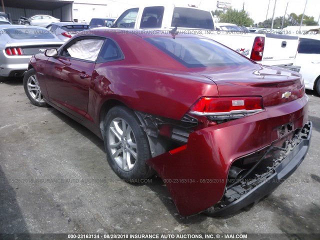 2G1FB1E30F9117016 - 2015 CHEVROLET CAMARO LS MAROON photo 3