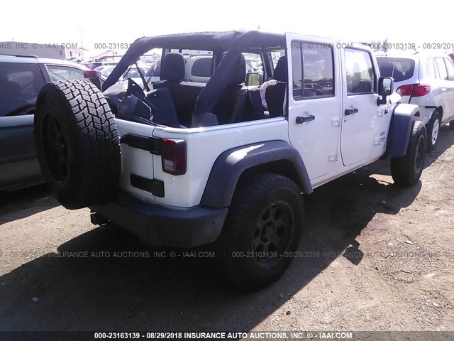 1C4BJWDG7GL334437 - 2016 JEEP WRANGLER UNLIMITE SPORT WHITE photo 4