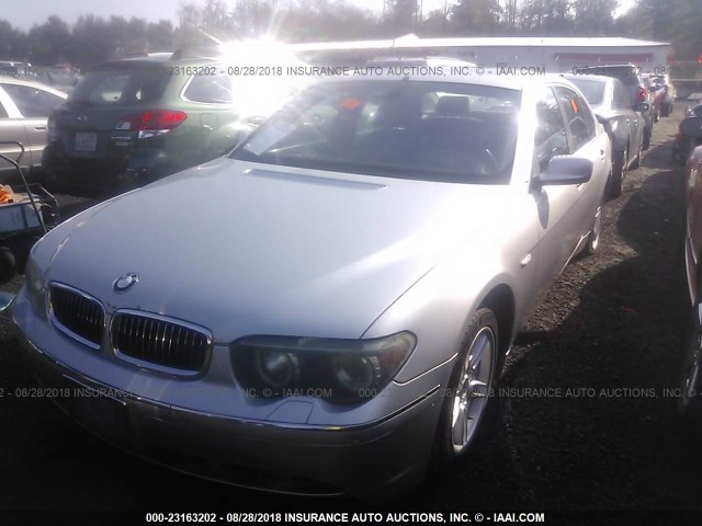 WBAGN63492DR05976 - 2002 BMW 745 LI SILVER photo 2