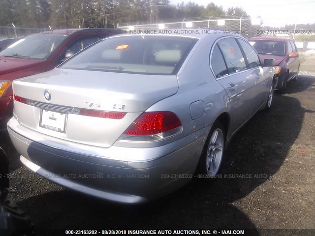 WBAGN63492DR05976 - 2002 BMW 745 LI SILVER photo 4