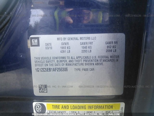 1G1ZC5EB1AF256306 - 2010 CHEVROLET MALIBU 1LT Dark Blue photo 9