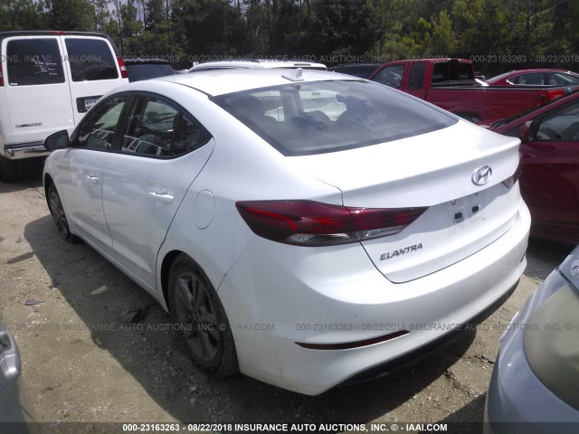 5NPD84LF4JH255790 - 2018 HYUNDAI ELANTRA SEL/VALUE/LIMITED WHITE photo 3