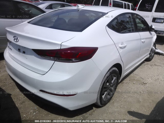 5NPD84LF4JH255790 - 2018 HYUNDAI ELANTRA SEL/VALUE/LIMITED WHITE photo 4