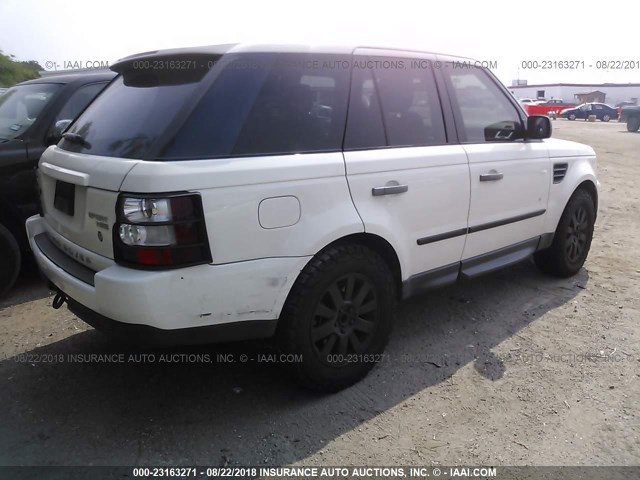 SALSK254X9A214682 - 2009 LAND ROVER RANGE ROVER SPORT HSE WHITE photo 4