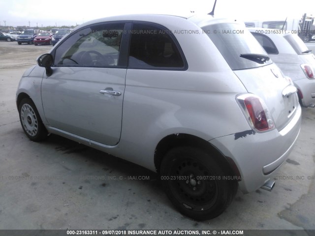 3C3CFFAR7DT554225 - 2013 FIAT 500 POP SILVER photo 3