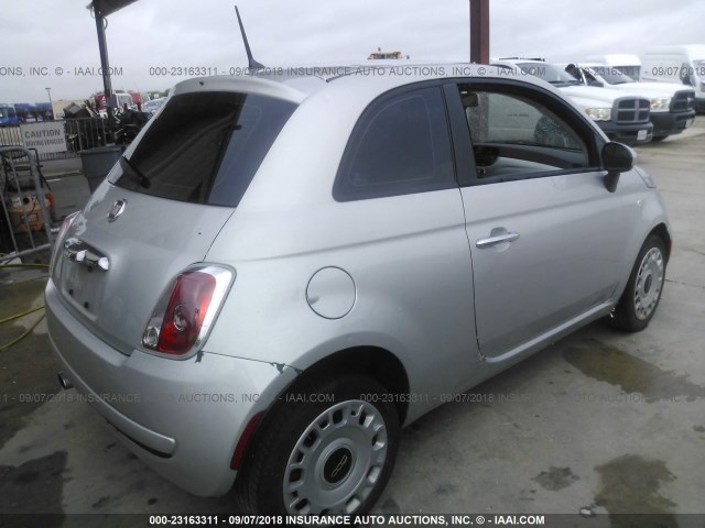 3C3CFFAR7DT554225 - 2013 FIAT 500 POP SILVER photo 4