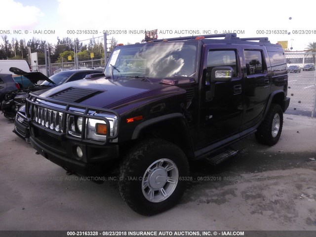 5GRGN23U96H111004 - 2006 HUMMER H2 MAROON photo 2