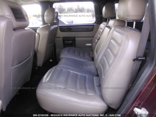 5GRGN23U96H111004 - 2006 HUMMER H2 MAROON photo 8