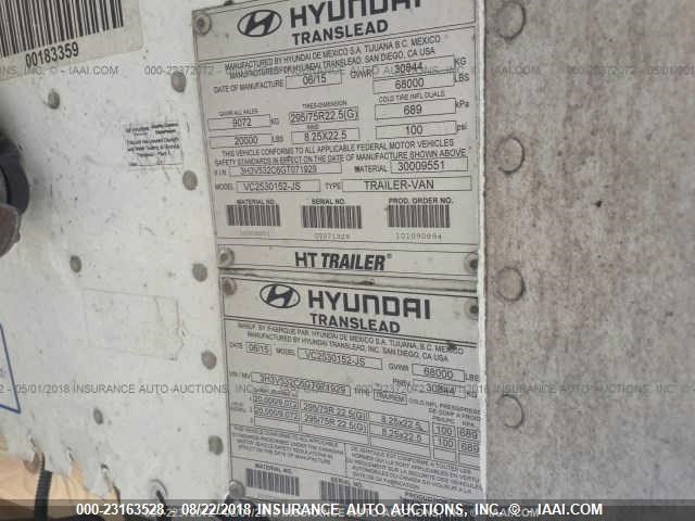 3H3V532C6GT071929 - 2016 HYUNDAI STEEL INDUSTRIES VAN  Unknown photo 9