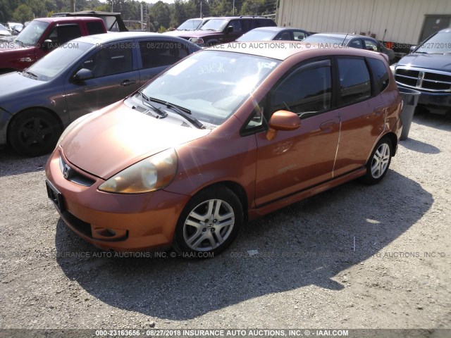 JHMGD37627S068313 - 2007 HONDA FIT S ORANGE photo 2