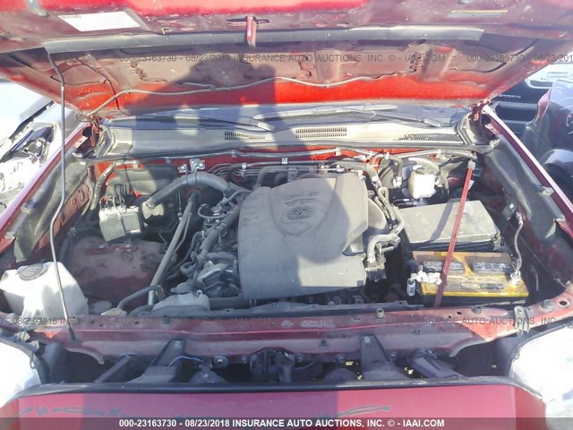 5TFCZ5AN3GX023543 - 2016 TOYOTA TACOMA DBL CAB/SR/SR5/TRD SPT/OR RED photo 10
