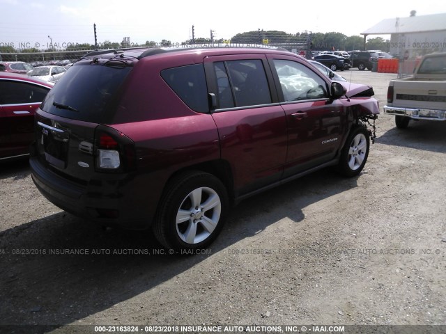 1C4NJCEAXGD633470 - 2016 JEEP COMPASS LATITUDE 勃艮第红 照片 4