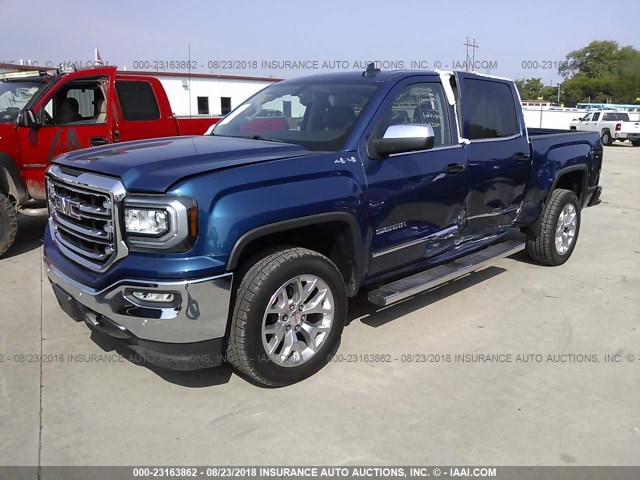 3GTU2NEC3JG177618 - 2018 GMC SIERRA K1500 SLT BLUE photo 2