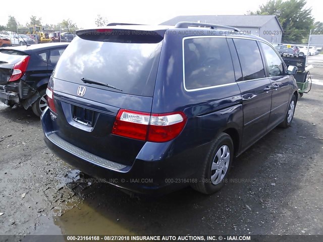 5FNRL38687B094679 - 2007 HONDA ODYSSEY EXL BLUE photo 4