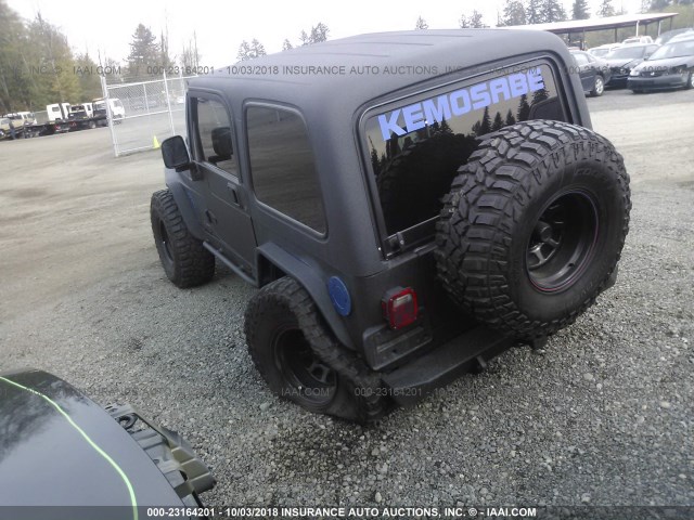 1J4FA49S52P766300 - 2002 JEEP WRANGLER / TJ SPORT BLACK photo 3