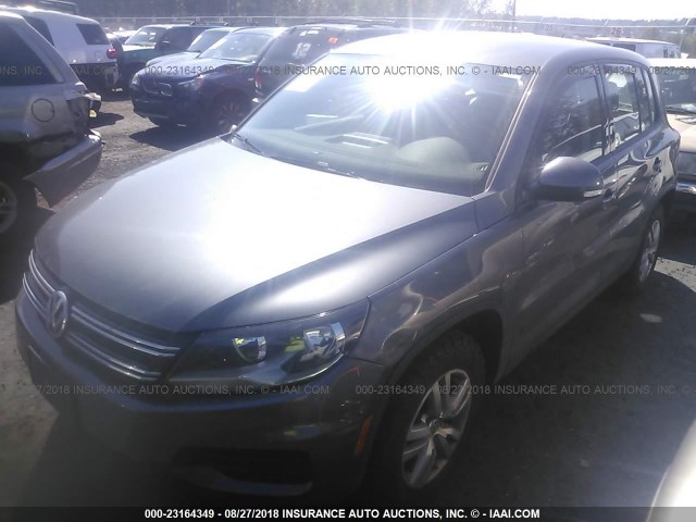 WVGBV3AX3EW506252 - 2014 VOLKSWAGEN TIGUAN S/SE/SEL/R-LINE GRAY photo 2