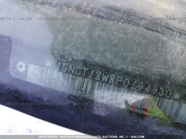 1GNCT18W8P0194930 - 1993 CHEVROLET BLAZER S10 WHITE photo 9