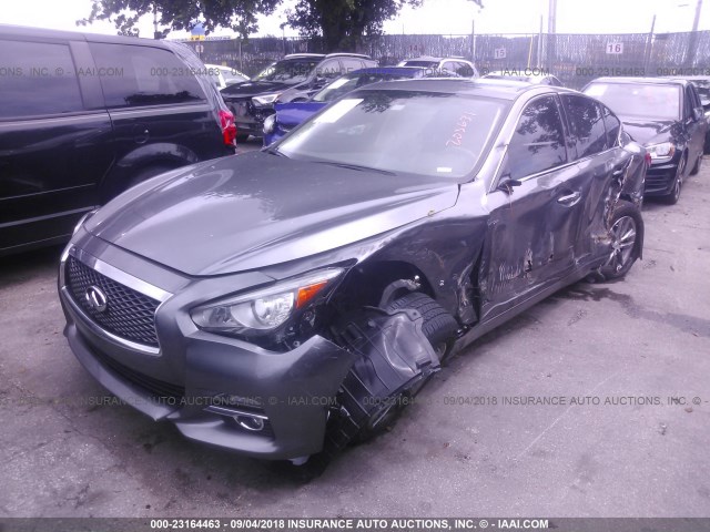 JN1CV7AP6GM203631 - 2016 INFINITI Q50 PREMIUM GRAY photo 2