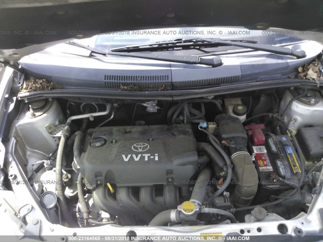 JTKKT624X50082970 - 2005 TOYOTA SCION XA ვერცხლისფერი ფოტო 10