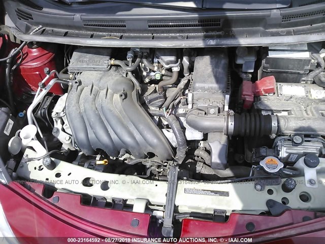 3N1CE2CP4FL409894 - 2015 NISSAN VERSA NOTE S/S PLUS/SV/SL/SR RED photo 10