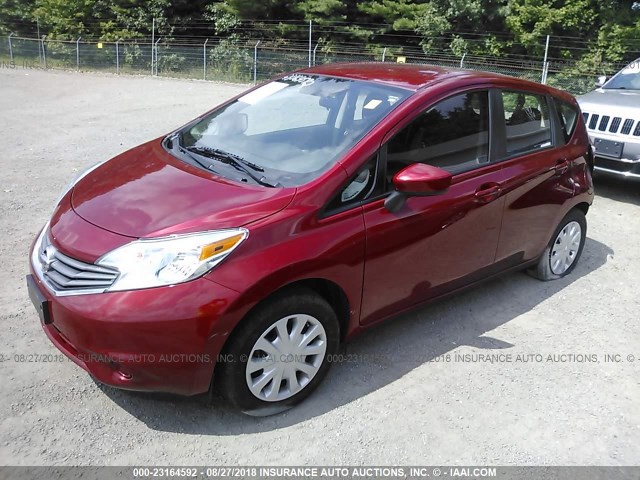 3N1CE2CP4FL409894 - 2015 NISSAN VERSA NOTE S/S PLUS/SV/SL/SR RED photo 2