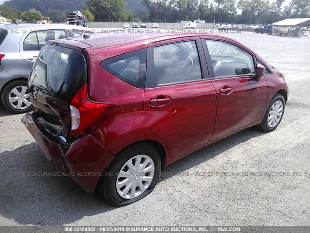 3N1CE2CP4FL409894 - 2015 NISSAN VERSA NOTE S/S PLUS/SV/SL/SR RED photo 4